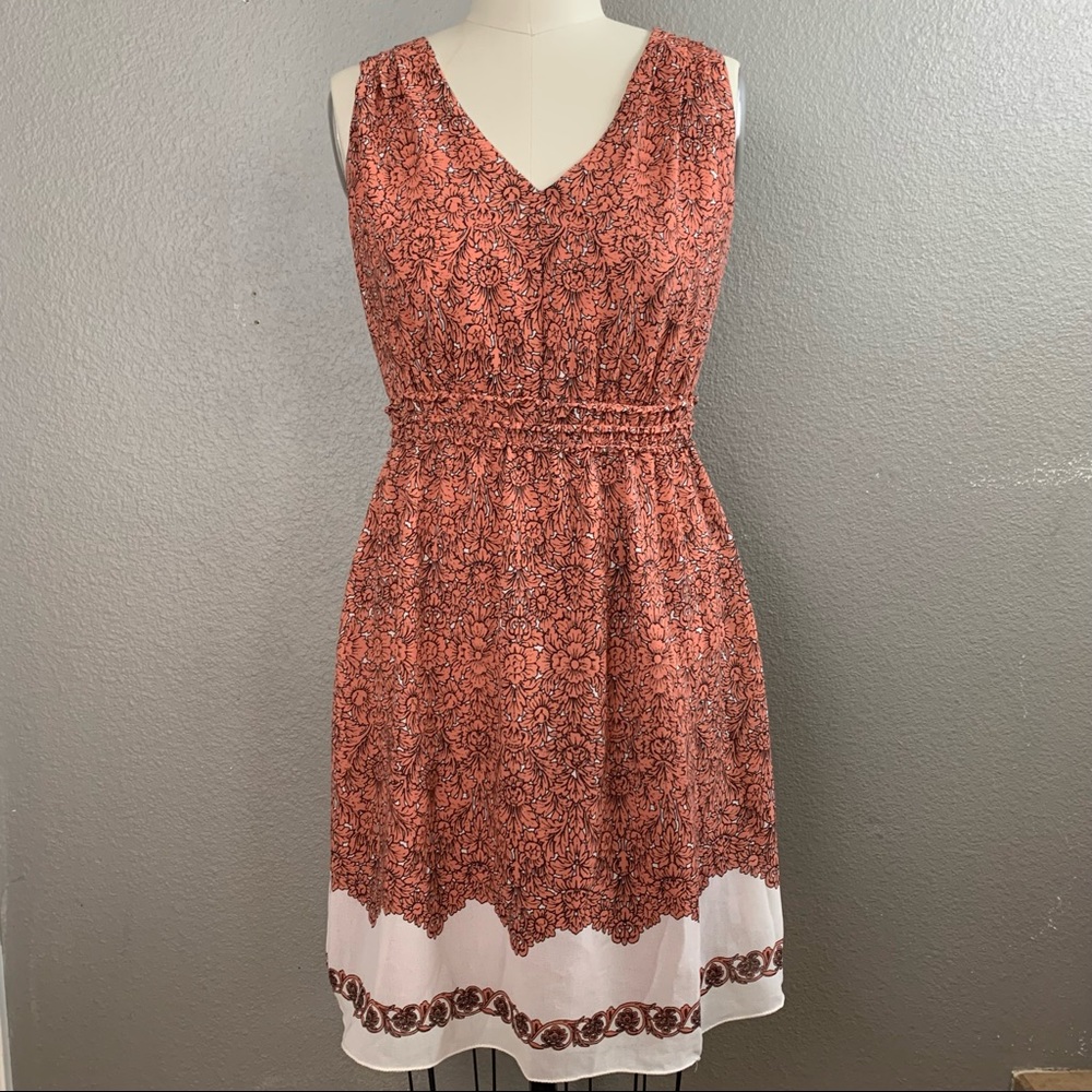 Max Studio Red and White Floral Dress